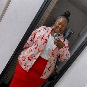 Lane Bryant Pink Floral Blazer sz26
